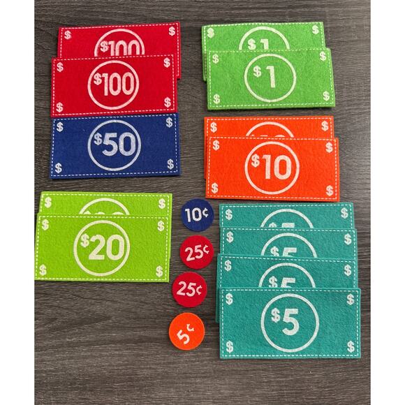 Horizon Group Pretend Play Felt Money And Coins Multicolor - Picture 1 of 2